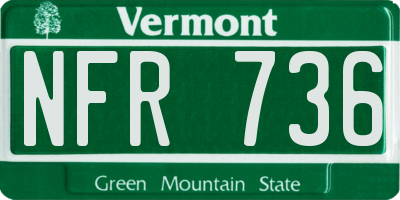 VT license plate NFR736