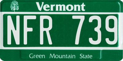 VT license plate NFR739