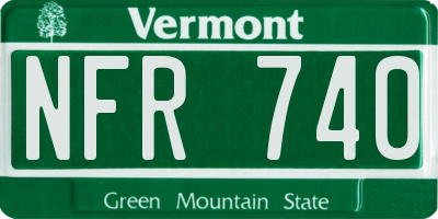 VT license plate NFR740