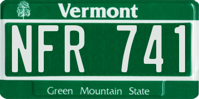 VT license plate NFR741