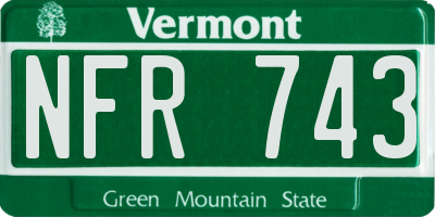 VT license plate NFR743