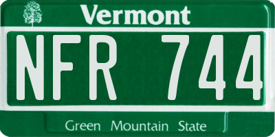 VT license plate NFR744