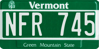 VT license plate NFR745