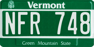 VT license plate NFR748