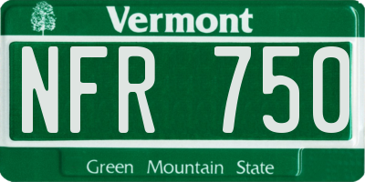 VT license plate NFR750