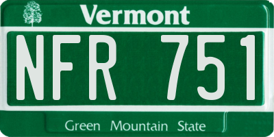 VT license plate NFR751
