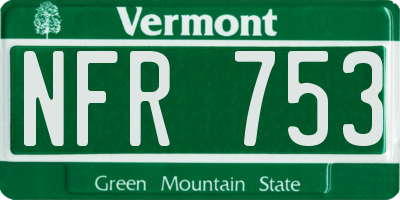 VT license plate NFR753