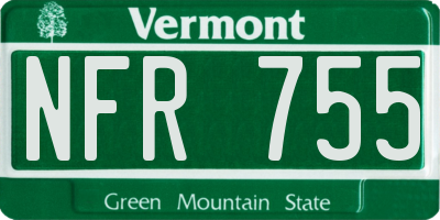 VT license plate NFR755