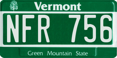 VT license plate NFR756