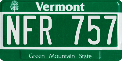 VT license plate NFR757