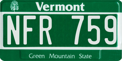 VT license plate NFR759