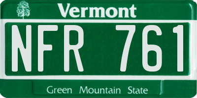 VT license plate NFR761