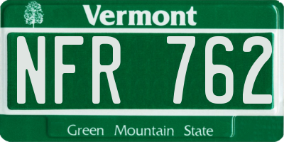 VT license plate NFR762