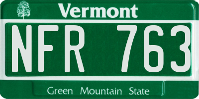 VT license plate NFR763