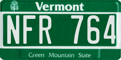 VT license plate NFR764