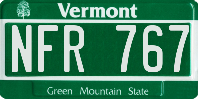 VT license plate NFR767