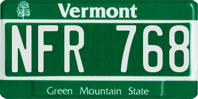 VT license plate NFR768
