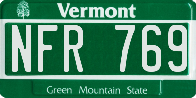 VT license plate NFR769