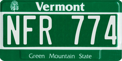 VT license plate NFR774