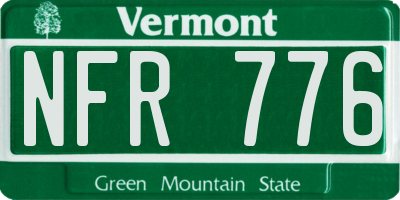 VT license plate NFR776