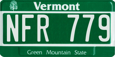 VT license plate NFR779
