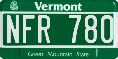 VT license plate NFR780