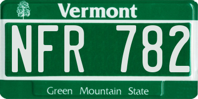 VT license plate NFR782
