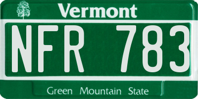 VT license plate NFR783