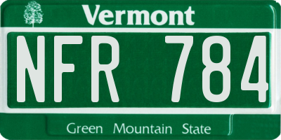 VT license plate NFR784