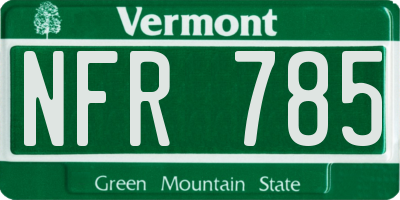 VT license plate NFR785