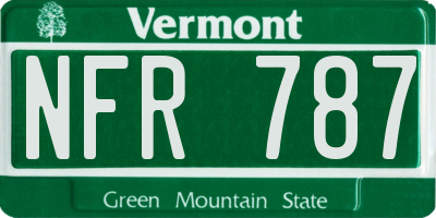 VT license plate NFR787