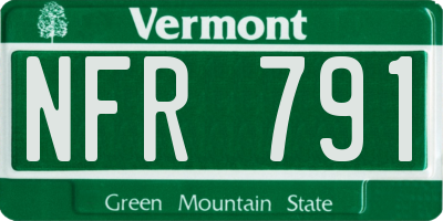 VT license plate NFR791