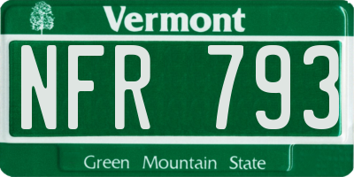 VT license plate NFR793