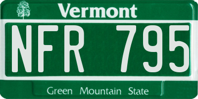 VT license plate NFR795