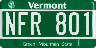 VT license plate NFR801
