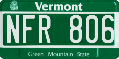 VT license plate NFR806