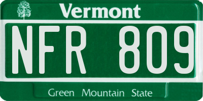 VT license plate NFR809
