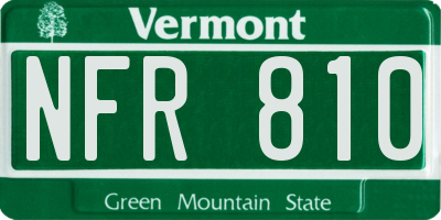 VT license plate NFR810