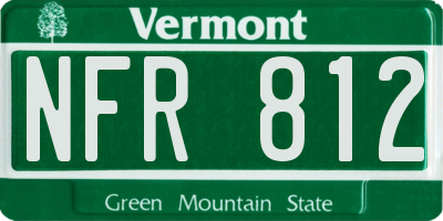 VT license plate NFR812