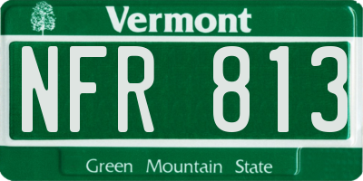 VT license plate NFR813
