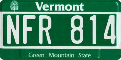 VT license plate NFR814