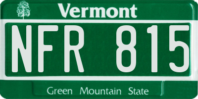 VT license plate NFR815