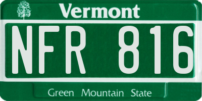 VT license plate NFR816