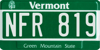 VT license plate NFR819