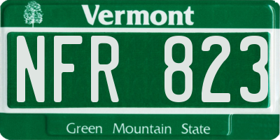 VT license plate NFR823