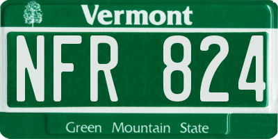 VT license plate NFR824