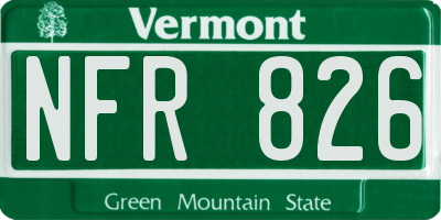 VT license plate NFR826