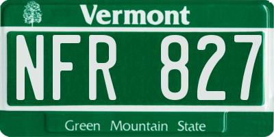 VT license plate NFR827
