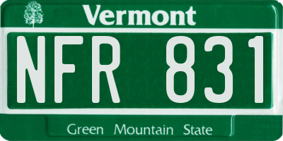 VT license plate NFR831