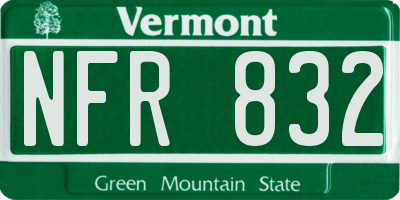 VT license plate NFR832
